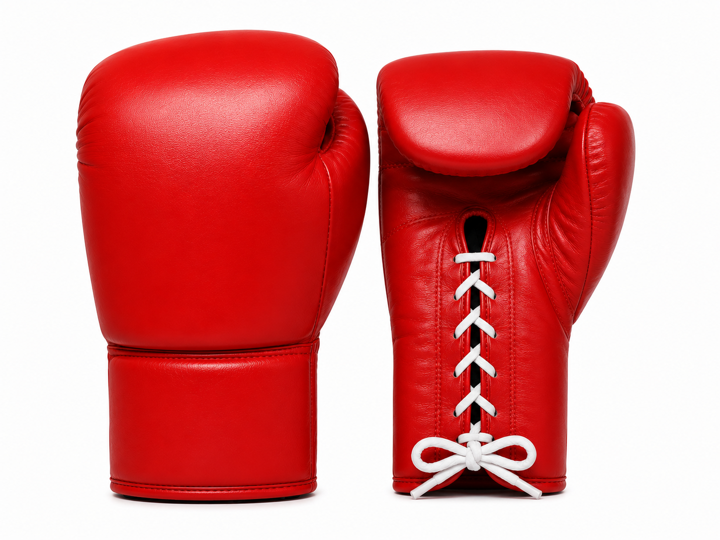 Training Lace Up Boxing Gloves Genuine Leather Red OEM & Private Label Custom Boxing Equipment Factory